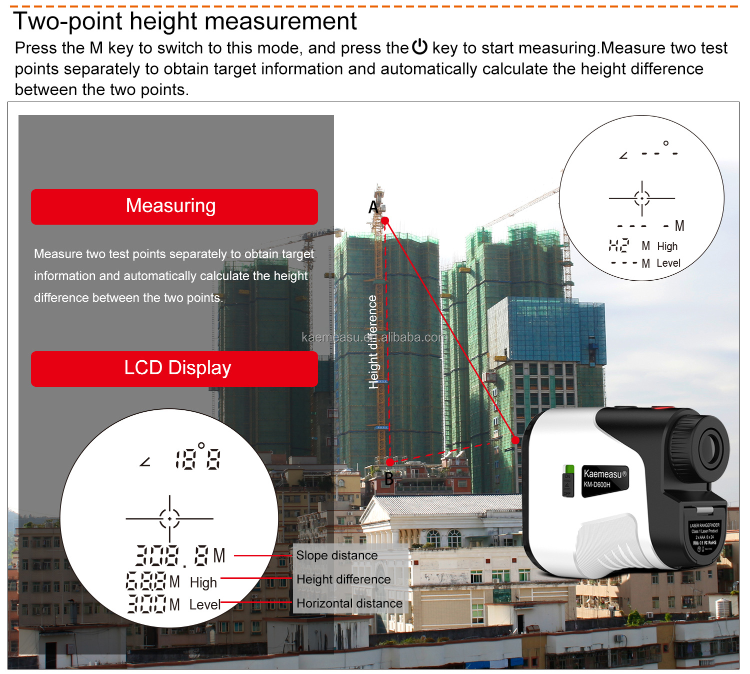 Long distance laser rangefinder Handheld golf laser rangefinder Mini Laser Rangefinder with slope
