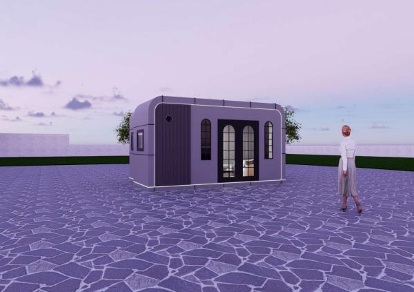 Quality Expanded Dimensions Apple Capsule House with 21.26㎡ Floor Area and Load Capacity for 2 Sets in 40ft Container for sale