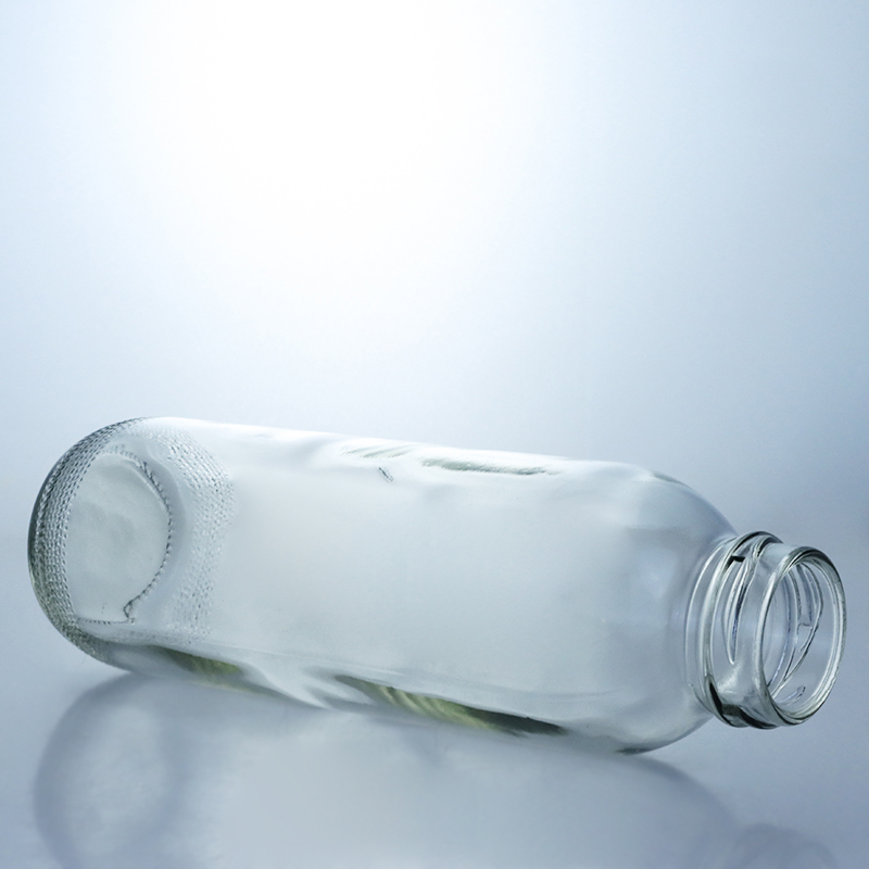 Collar Material Glass 350ml Round Shaped Glass Bottle with Unique Custom Logo Screw Cap