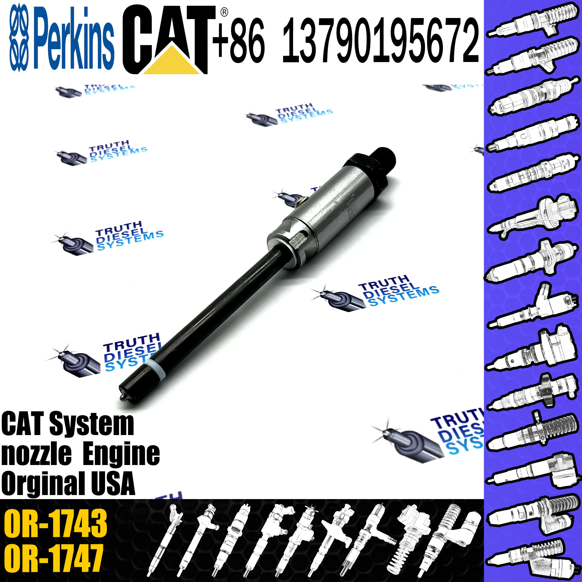 Diesel Fuel Pencil Injector 0R-1743 0R-3420 0R-1744 FOR Engine 3406B/3406C/3408/3408B/3408C