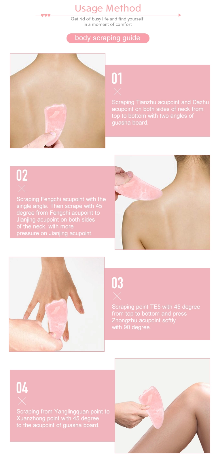 10.7CM Medicine Health Care Jade Gua Sha Stone Face Massage Scraper For Neck
