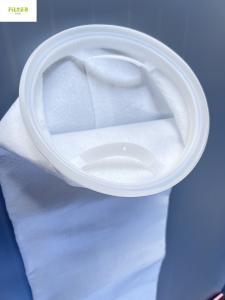 China Polyester 5u PP Liquid Water Filter Bag 7X32 With Plastic Ring on sale