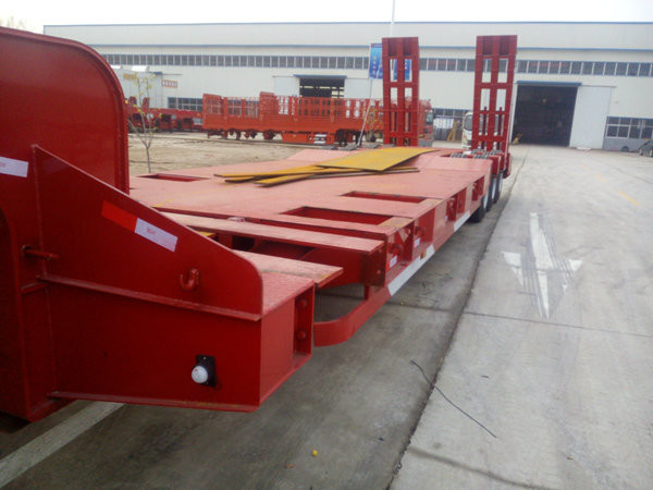 3 Axle Low Bed 11.00r20 Heavy Duty Semi Trailers