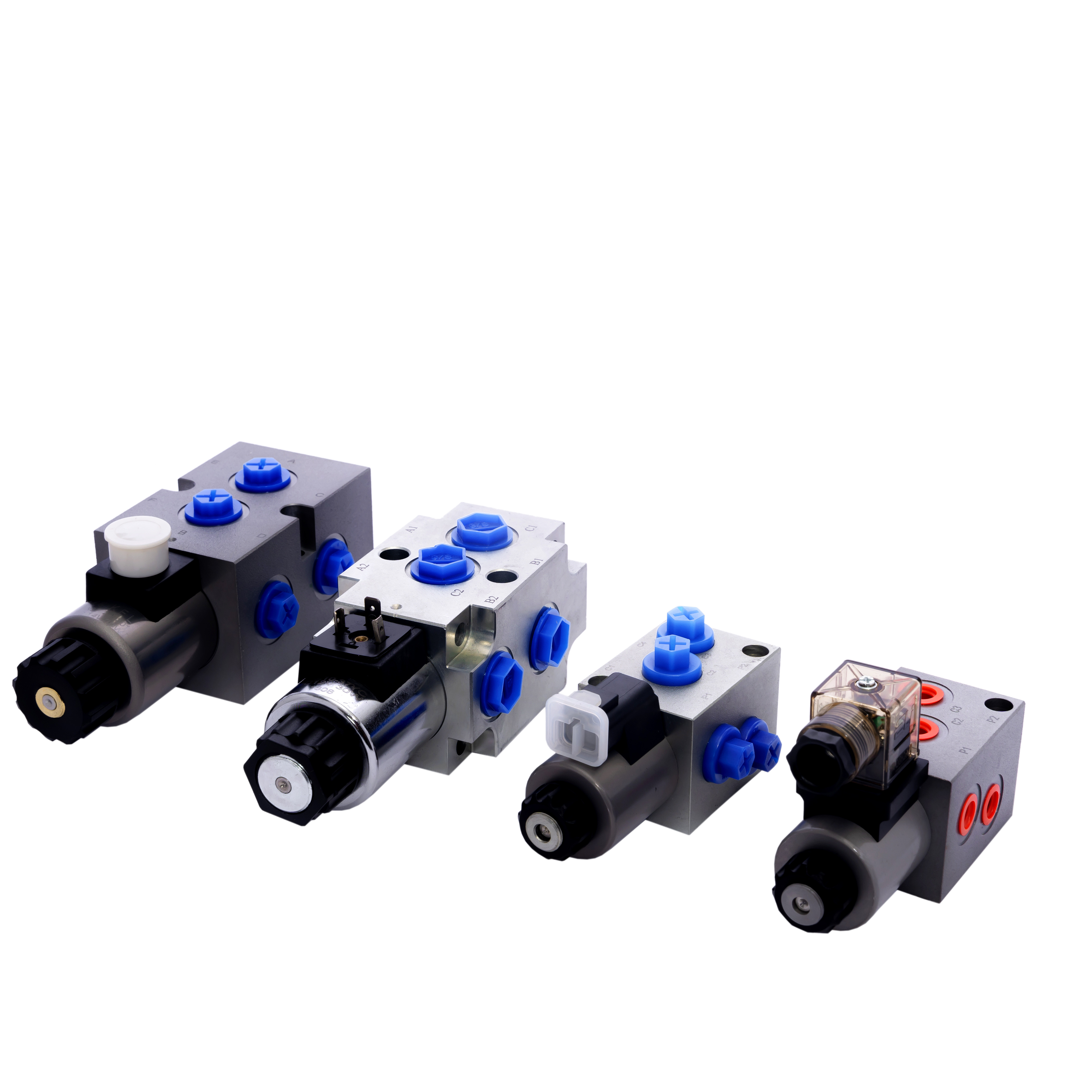 On Off Solenoid Control Valve 6 Way 2 Position Hydraulic Electric Valve