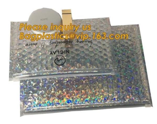 air mail metallic holographi rose gold bubble padded mailer / Zip lockkk bubble