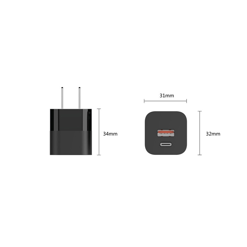 Fast Charging Mini GaN USB Charger ABS PC Plastic Travel Quick Charger