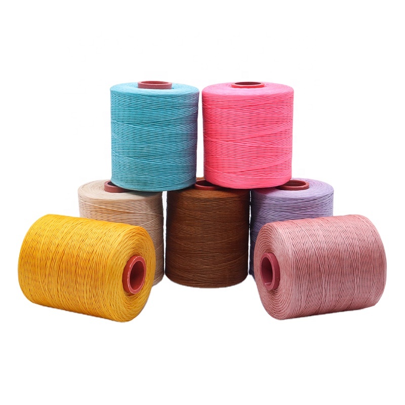 Dyed Texturized Pattern 1000m 150D Waxed Thread for Leather Sewing Black Book Binding