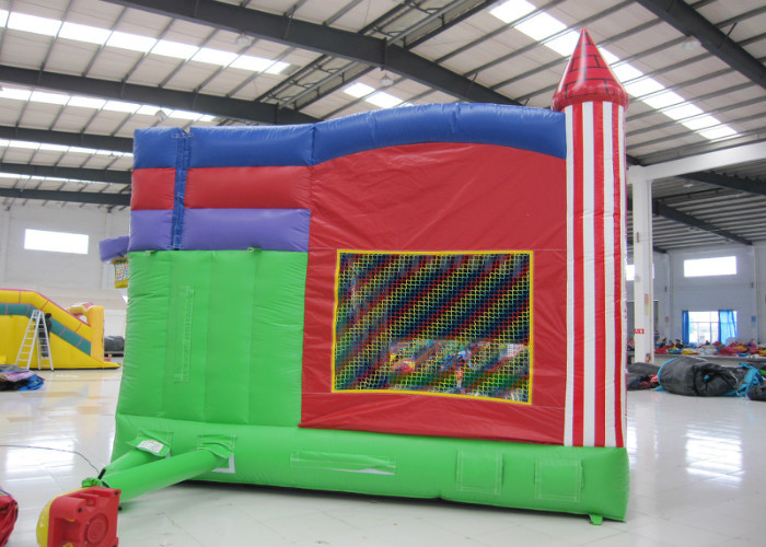 Colorful Combo Games Inflatable Jump House 0.55mm Pvc Tarpaulin Fireproof Nontoxic