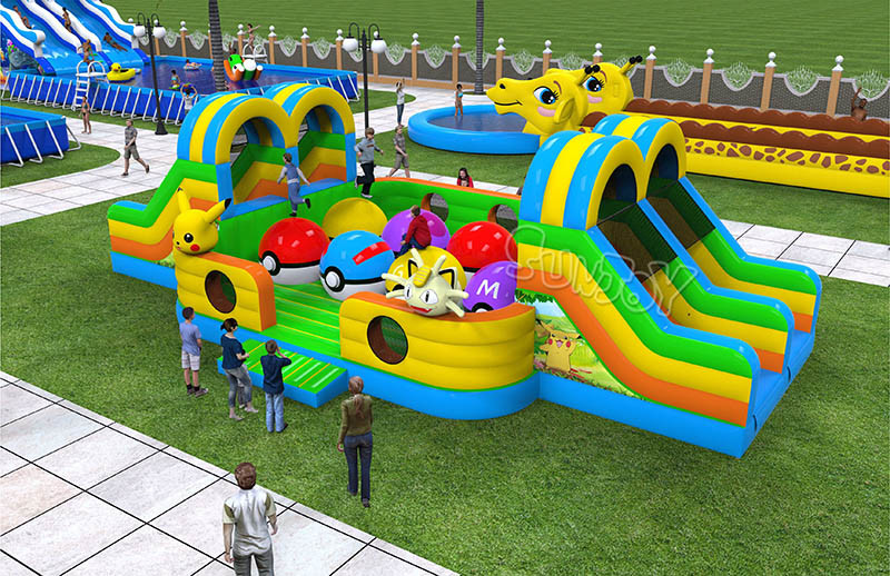 14*7.9*4m Inflatable Sports Games Happy Pokemon Leaps N Bounds