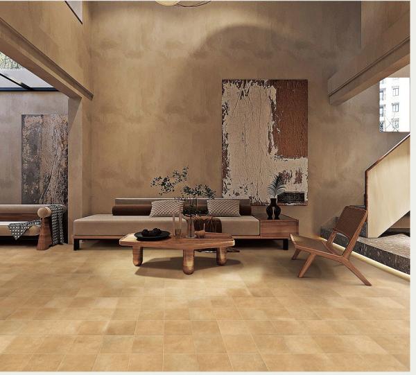 Anti-Slip Light Brown Exterior Floor Eco-Friendly Ceramic Tiles For Bedroom