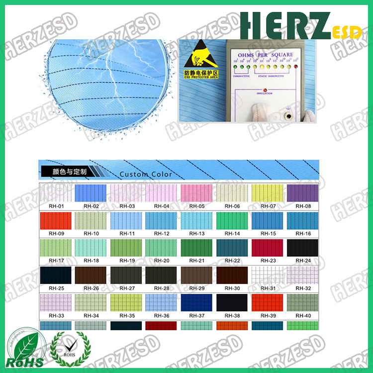 Factory 5mm Stripe Polyester Antistatic Work Uniform Cleanroom Smock Gown Dustproof