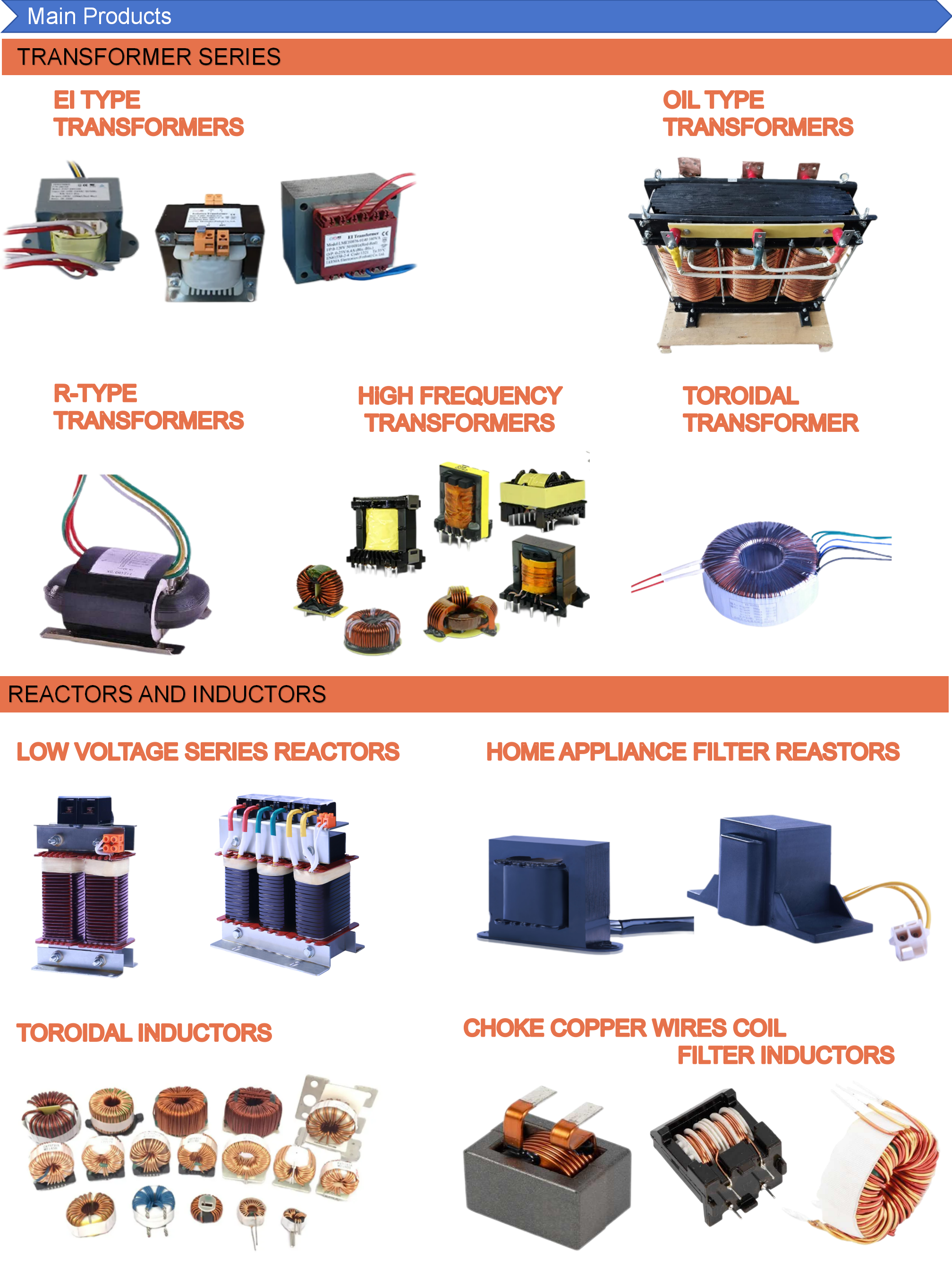 Customized D/C Ei Type Two-winding Transformer for Low Frequency Power Supply Charging