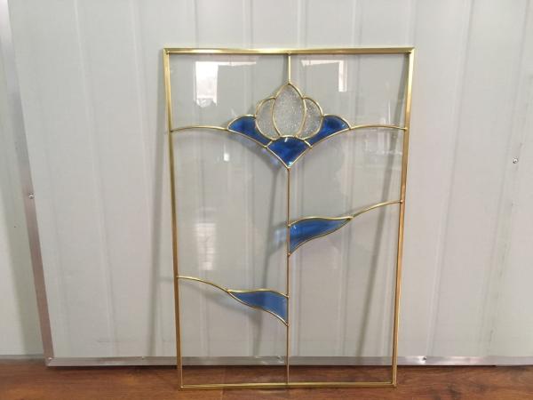 Quality Stained Kitchen Cabinet Glass Insulated / Bevelled / Polished Glass for sale
