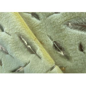 230GSM Feather Pattern Bronzing Minky Plush Fabric For Baby