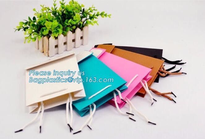 Flower carrier bag with different color customized pot plants kraft paper bag with handle,stamping logo fancy paper flow