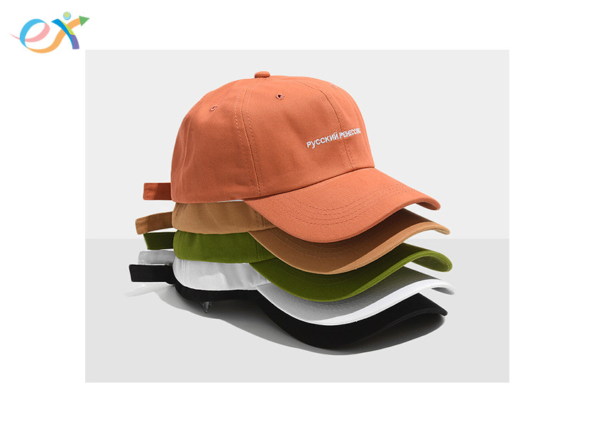 Sport Orange Baseball Cap OEM Design Curved Visor With Embroidered Logo