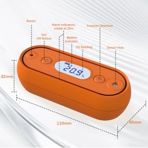 China High Precision Portable Oxygen Gas Detector | 9V Battery, LCD Display & Data Logger with Sound-Light Alarm for Outdoor Activities on sale