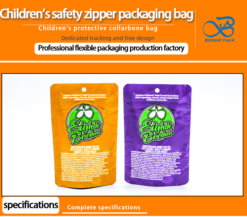 Child Resistant Tobacco Packaging Bag: Secure and Moisture-Proof Aluminized Composite Zipper Bag