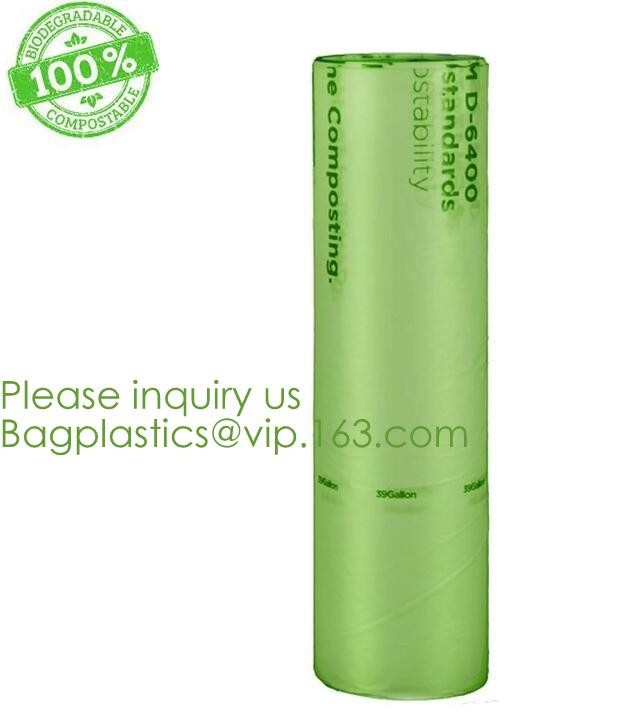 Eco-friendly Roll Compostable Plastic Bag Drawstring Biodegradable Garbage Bags,cornstarch custom compostable biodegrada