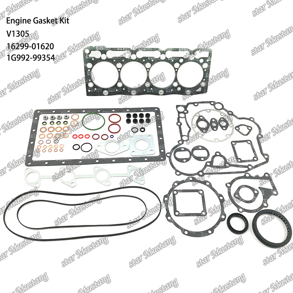 V1305 Full Gasket Set Asbestos 16299-01620 1G992-99354 Suitable For Kubota