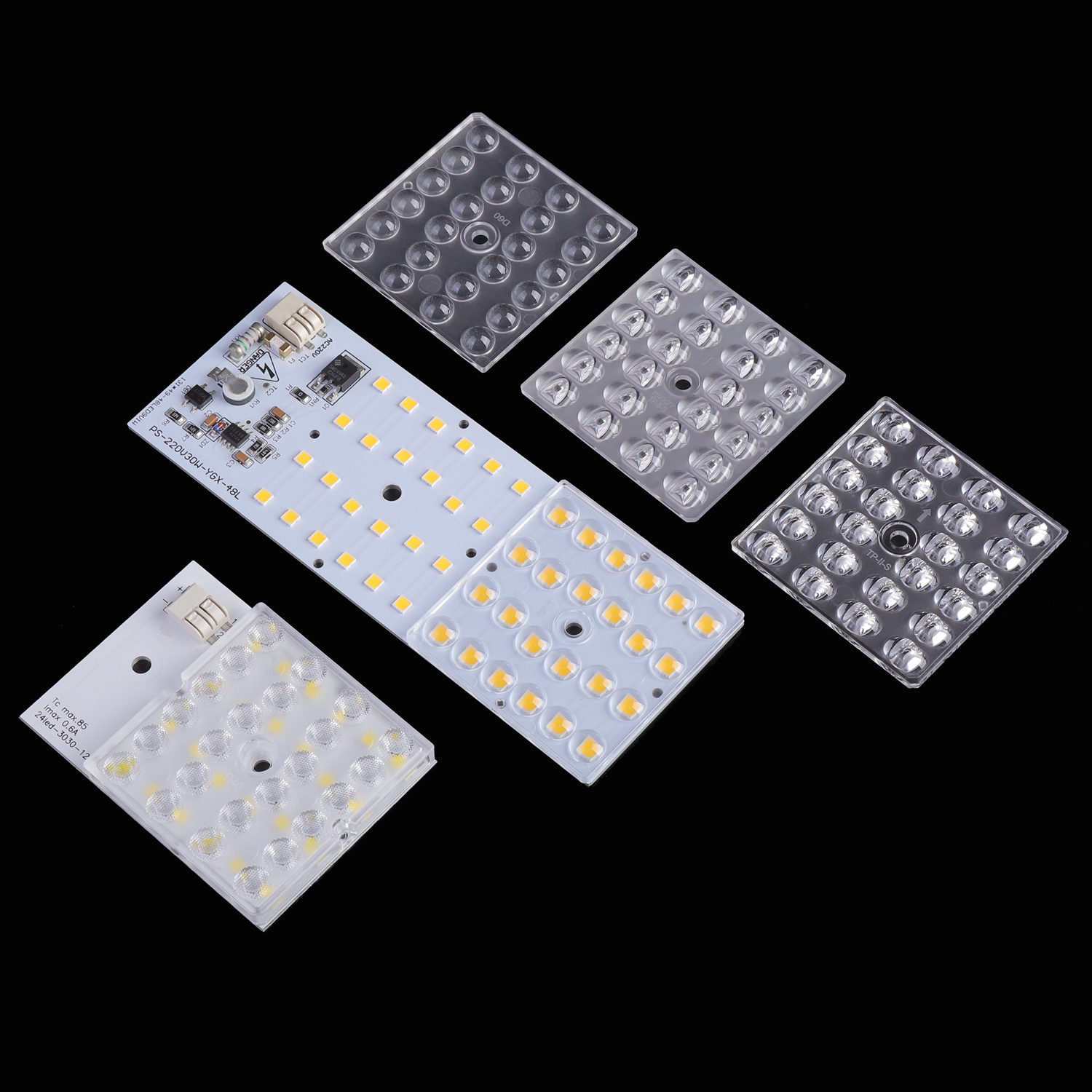 50x50mm led lens 4/6/8/12/16/24 points plastic secondary optics /pmma led optical led lenses for street light/flood light