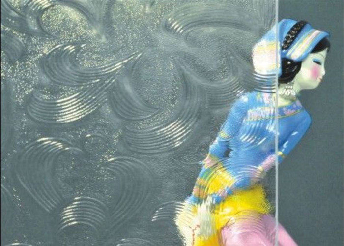 Diamond Flame Decorative Patterned Glass Panels For Glass Shower Screens / Doors