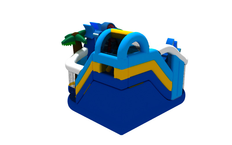 Funny Ocean Theme Shark Anime Inflatable Bouncy House With Slide Inflatable Jumping House Combo