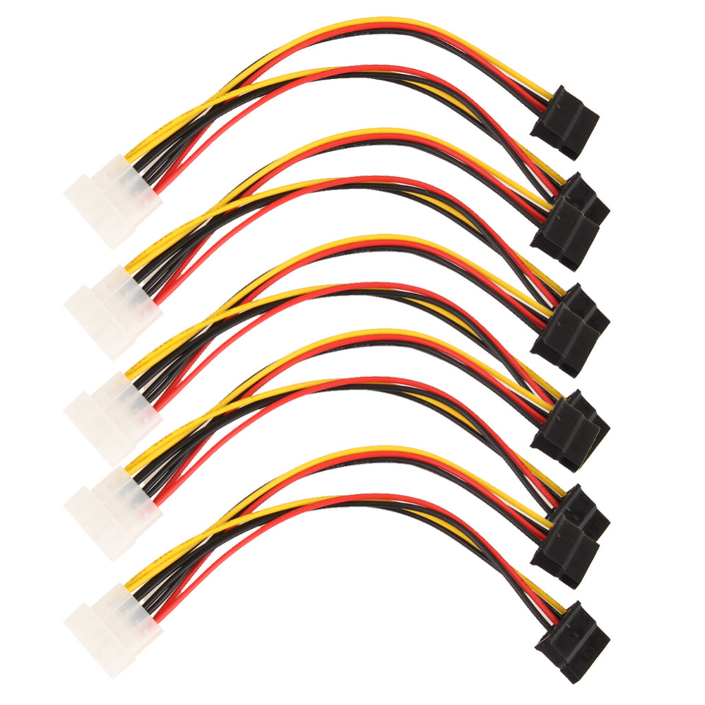 Computer 15.5cm Cable Wire Harness Ide Male To Dual Sata 4 Pin