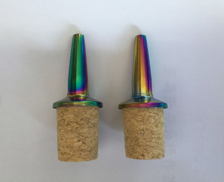 Rainbow Color Stainless Steel Dasher Cork Top for Wine Bottle Diameter 18mm