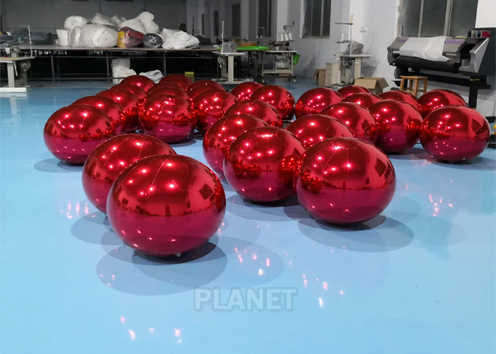 Christmas Decorative Ball 60cm Red PVC Inflatable Mirror Ball