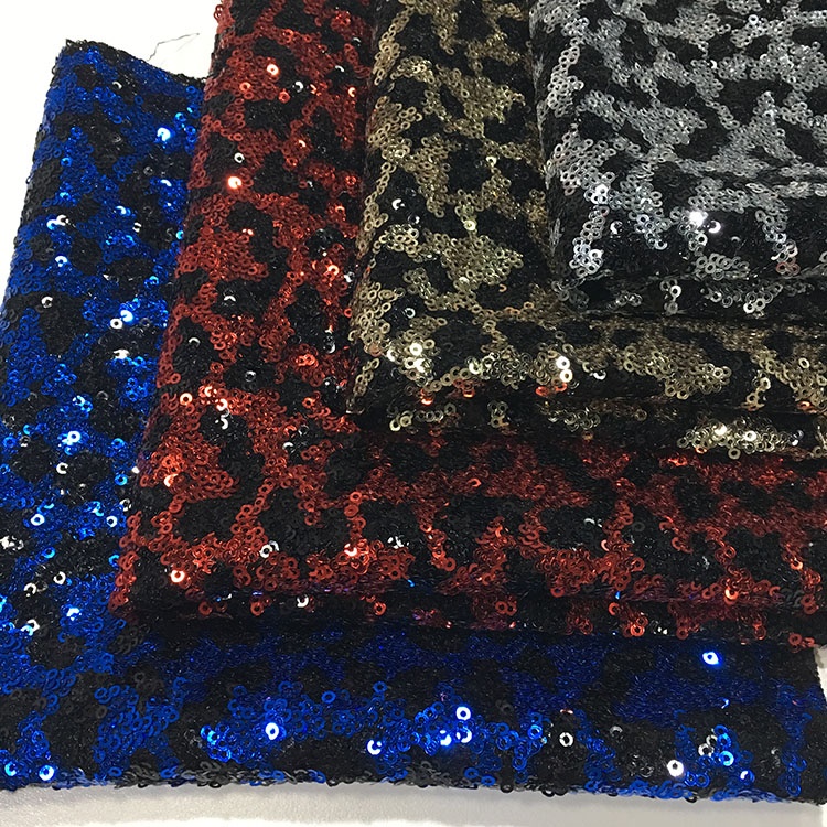 Fashionable Stretch Sequin Fabric 150gsm Shiny Color Customizable Color