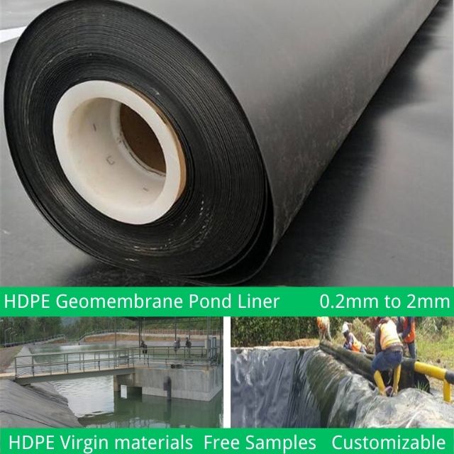 1mm 0.3mm HDPE LLDPE Geomembrane Pond Liner for Garden Pool Fish Farm Easy to Install