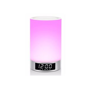 Bedside Bluetooth Speaker Alarm Clock With Gradient Changing Colorful Night