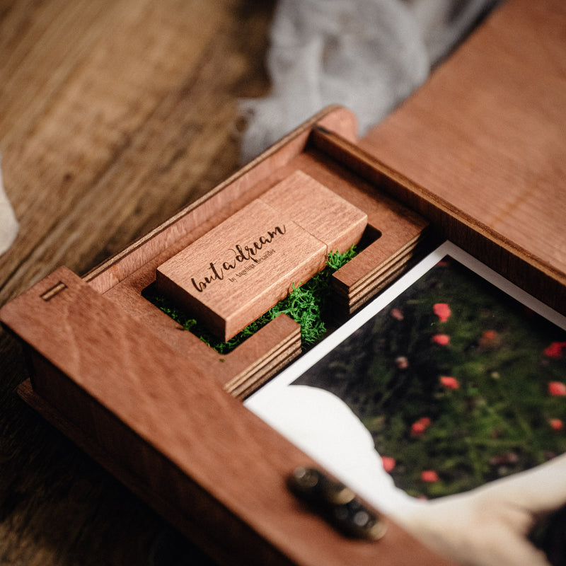 Wooden Photo Album Box Wedding Picture Box for Wedding/Photography/Company Promotion Gift
