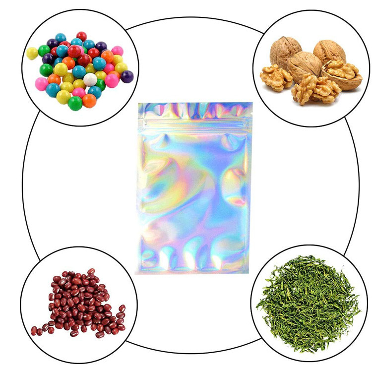 Holographic OPP Aluminum Foil Bag Food Packaging Use Smell Proof