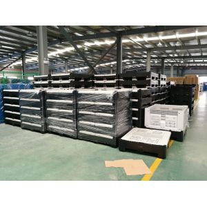 collapsible plastic pallet box stacking foldable storage pallet box bin for