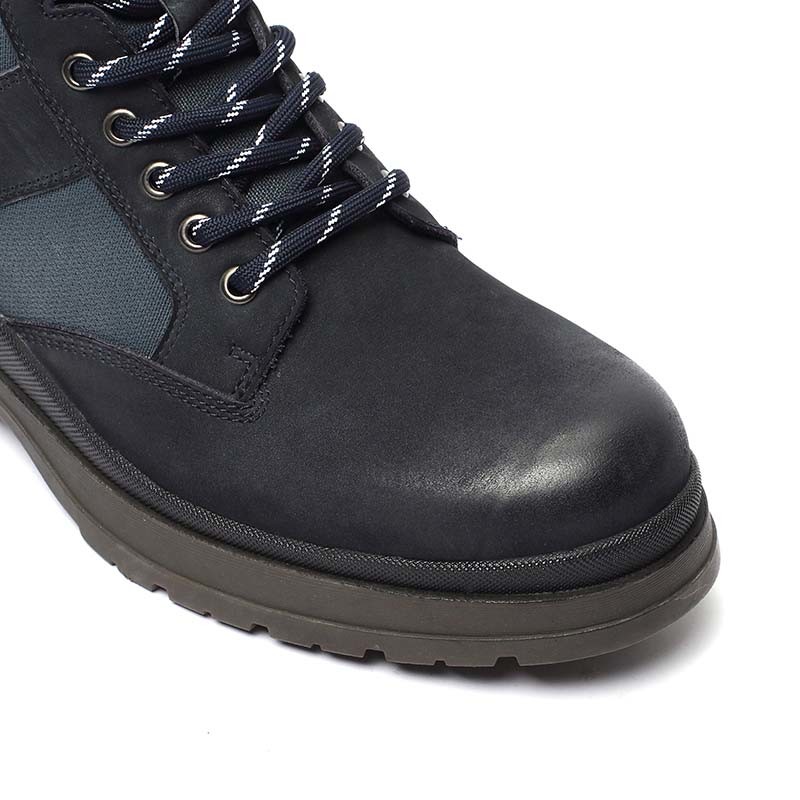 Navy Anti Odor Euro 44size Genuine Leather Casual Boots Lace Up