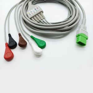 DB12pin Datascope ECG Cables And Leadwires 5leads ISO13485