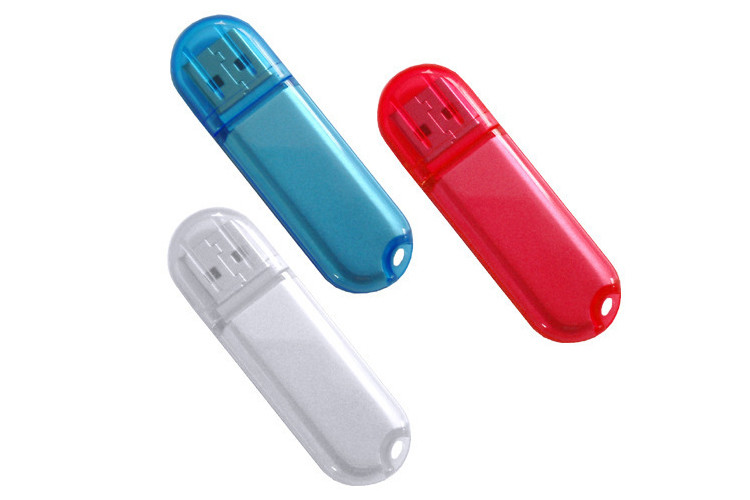 64G 2.0 blue color plastic USB with customized logo and package show life brand
