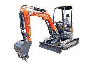 Red Mini Excavator 2600kg Tailless Bucekt 0.09M3 With Cabin Euro 5 Rubber Track Kubota CAT JCB Manufactures