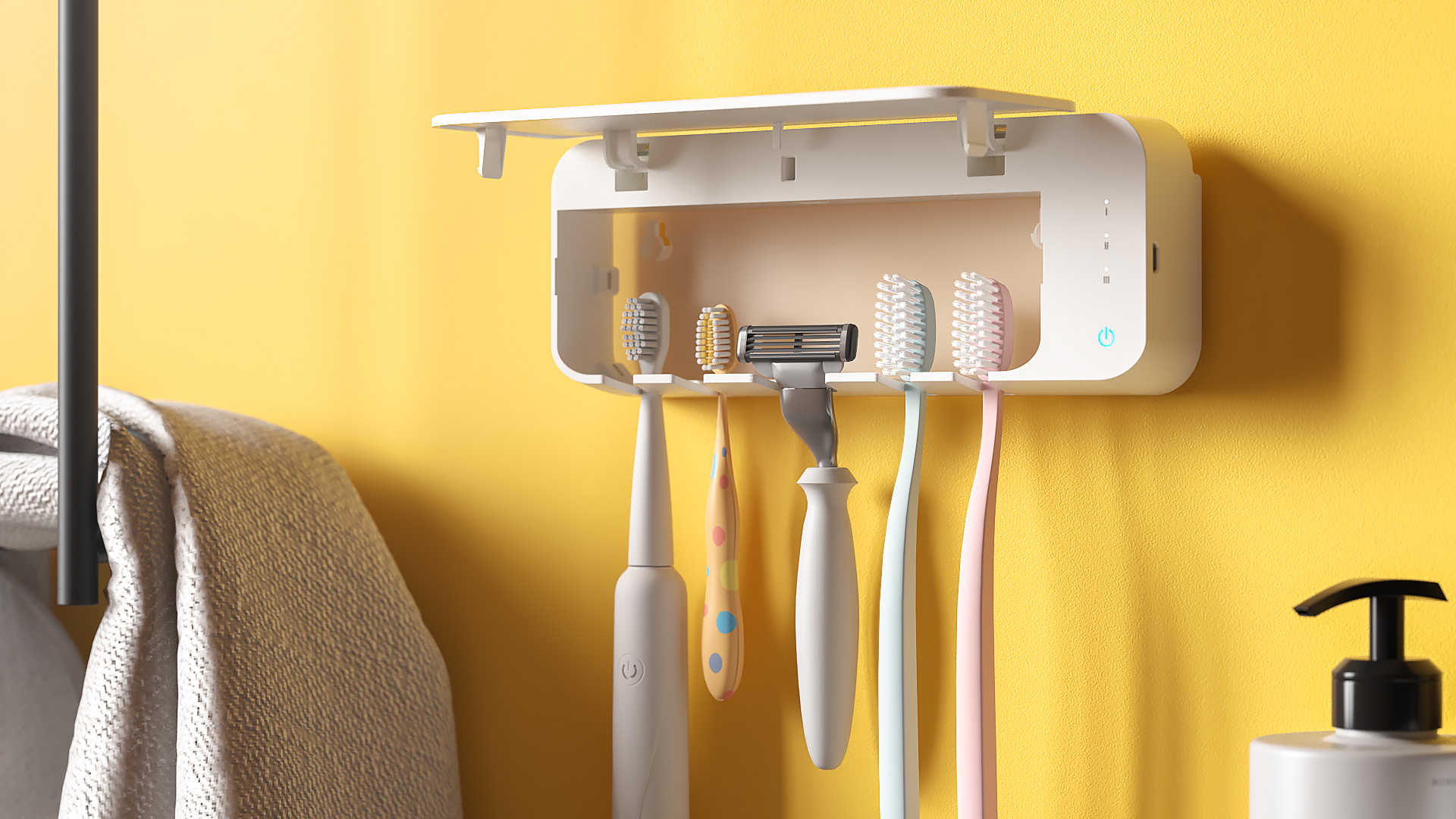 Multi Function UVC LED UV Uv Toothbrush Sanitizer PP 5W
