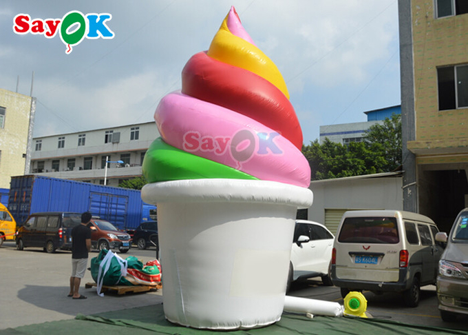 Customized 5m Inflatable Ice Cream Model For Festival Outdoor Advertising