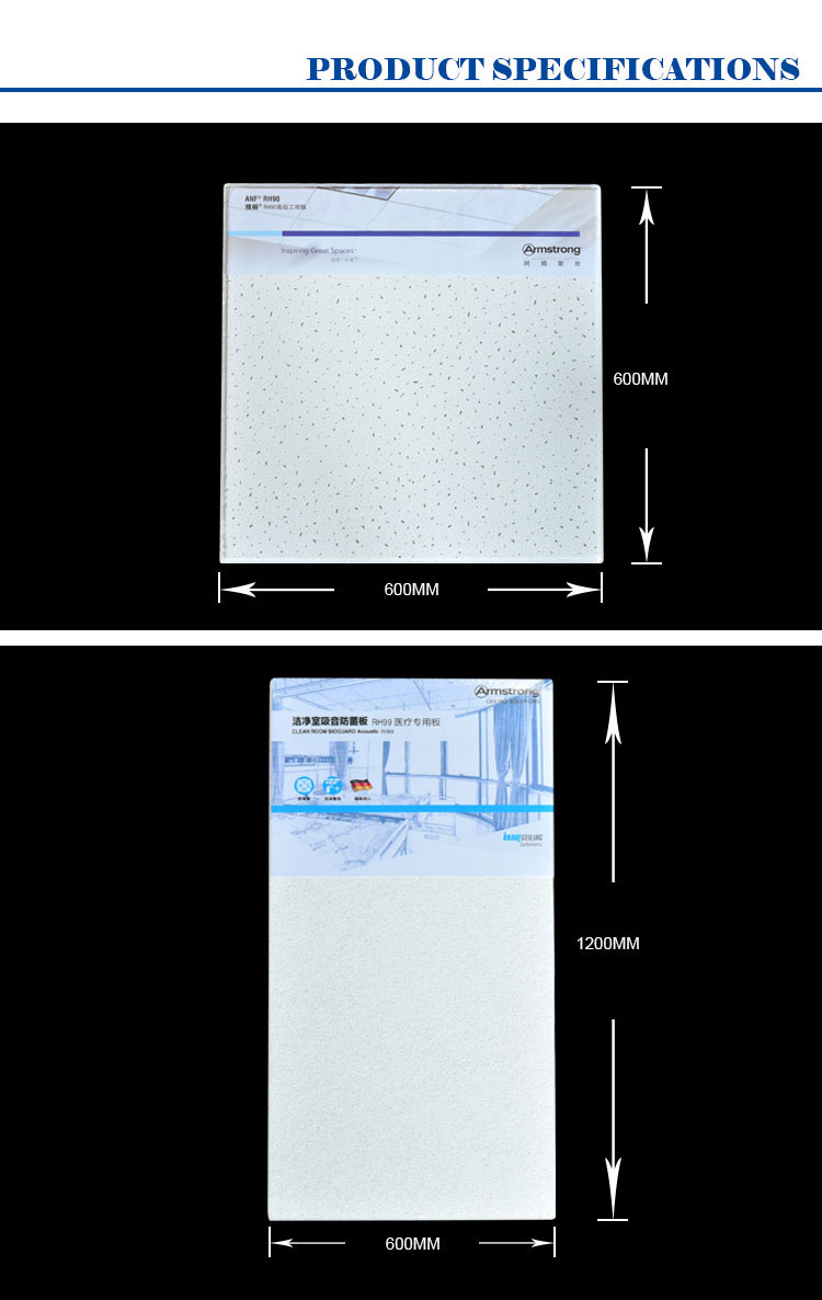 Mineral Fiber Ceiling Board Acoustical Mineral Fiber Plate OEM