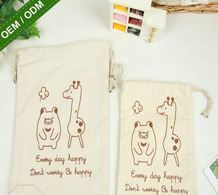100% recycled organic cotton canvas calico drawstring bag with printing,custom print canvas cloth tote bags with printed