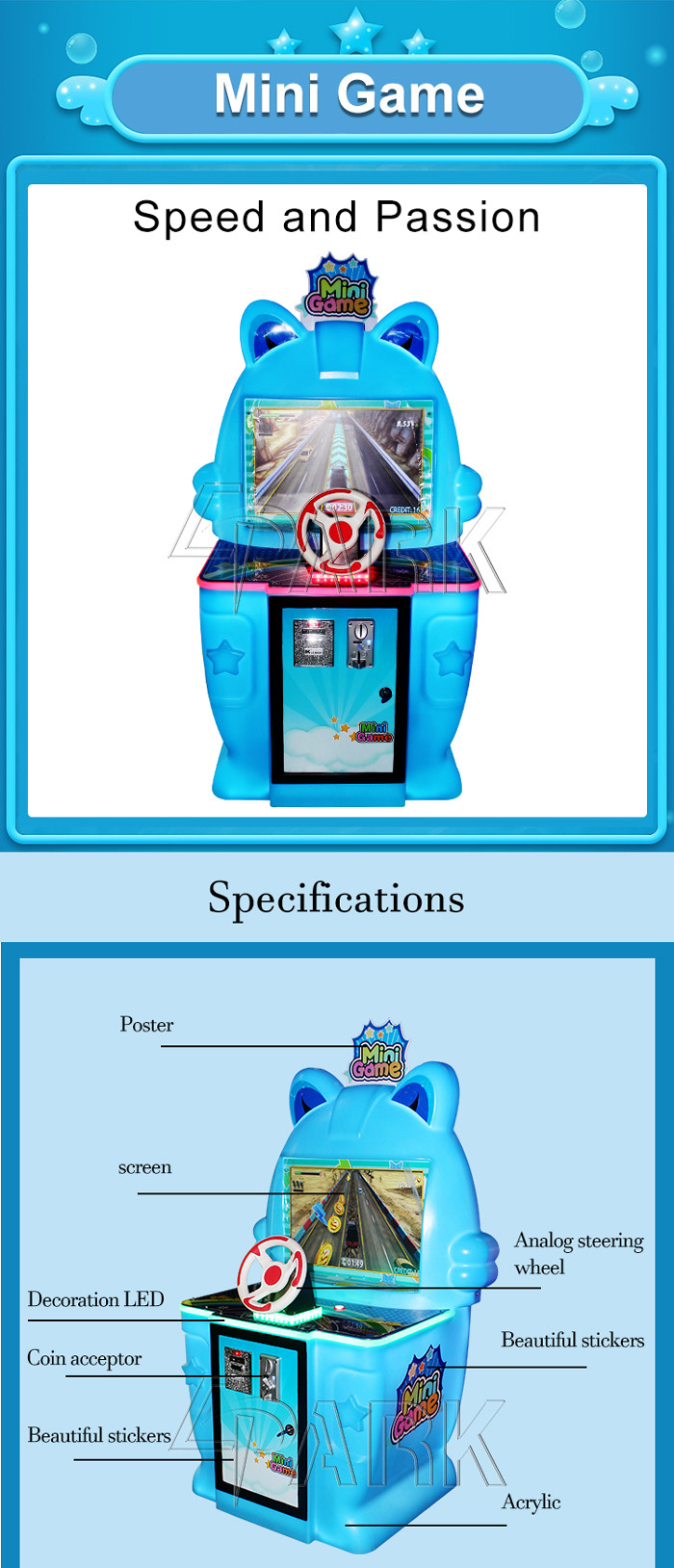 Entertainment Arcade Car Racing Game Machine / Coin Operated Kids Play Machine