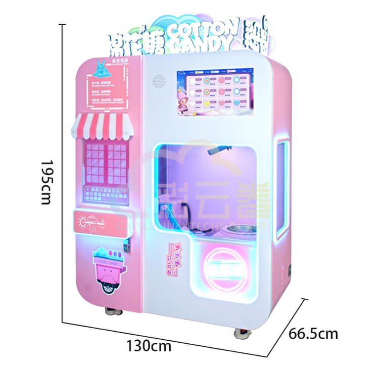 Indoor Outdoor Fairy Floss Vending Machine 320kg with 21.5 Inch Screen