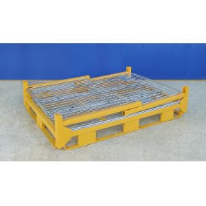 Heavy Duty Collapsible Wire Container For Warehouse Material Handling