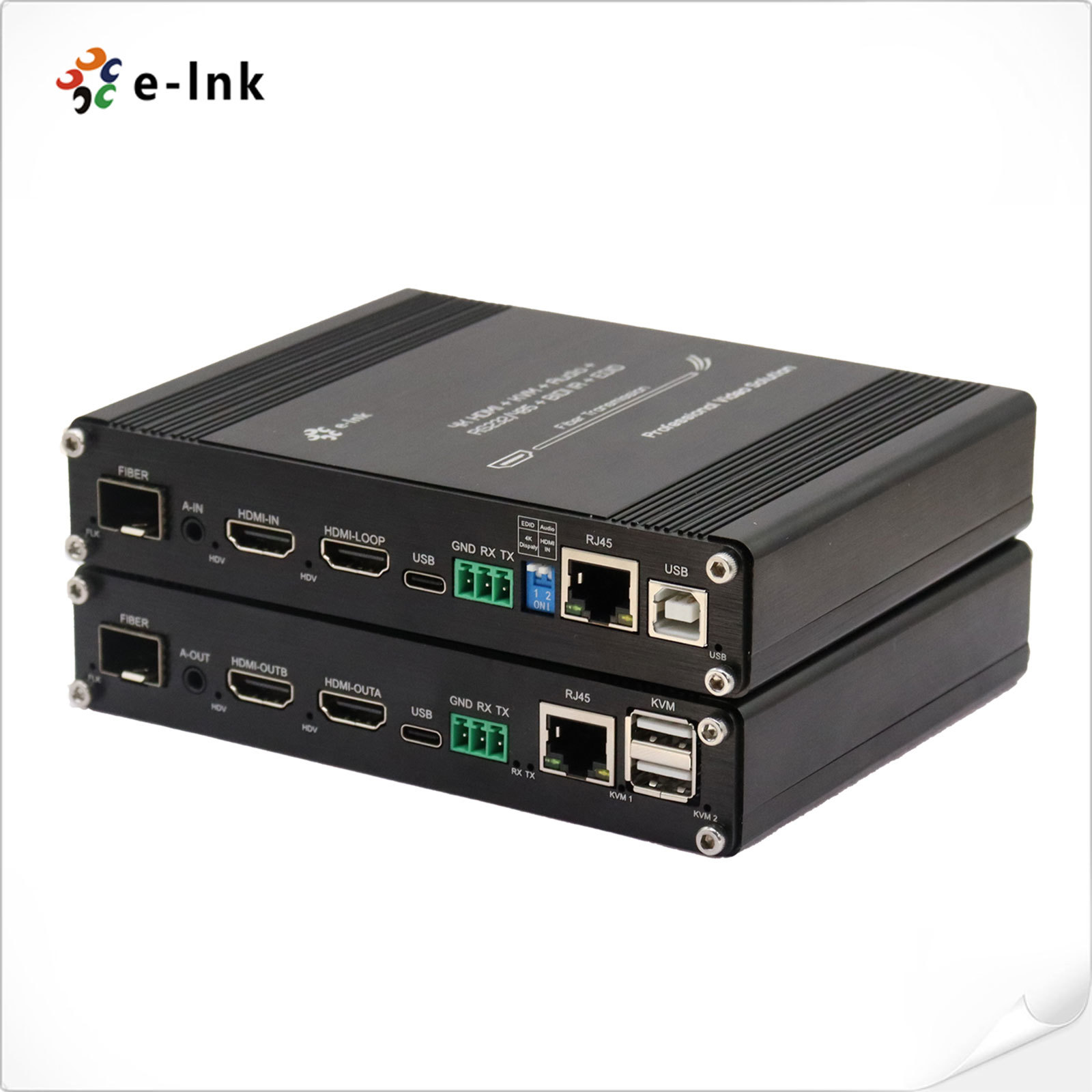Multifunctional 4K 60Hz HDMI KVM Fiber Extender with RS232/RS485, KVM, Bidi IR