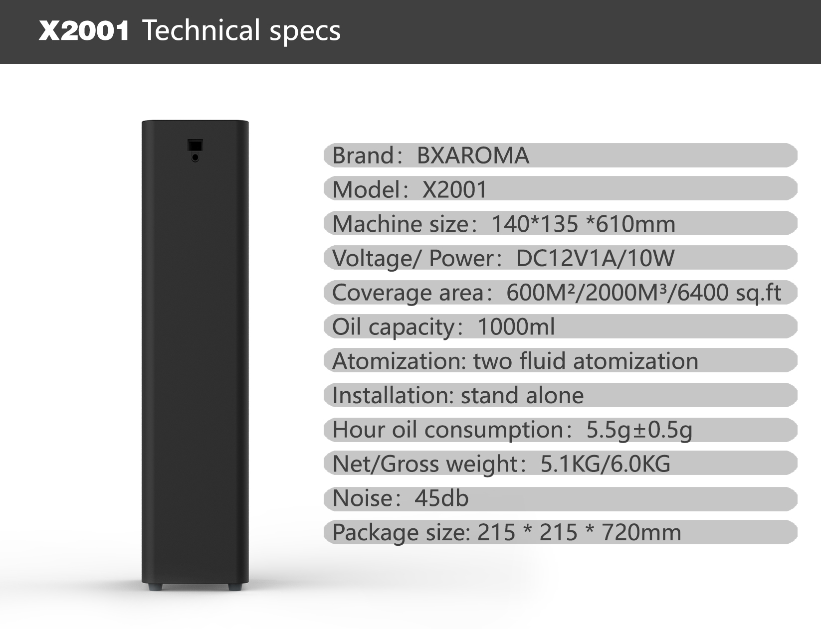 Luxury Design Modern Style High Quality Aroma Diffuser Machine Professional Stand-alone Essential Oil Scent Diffuser