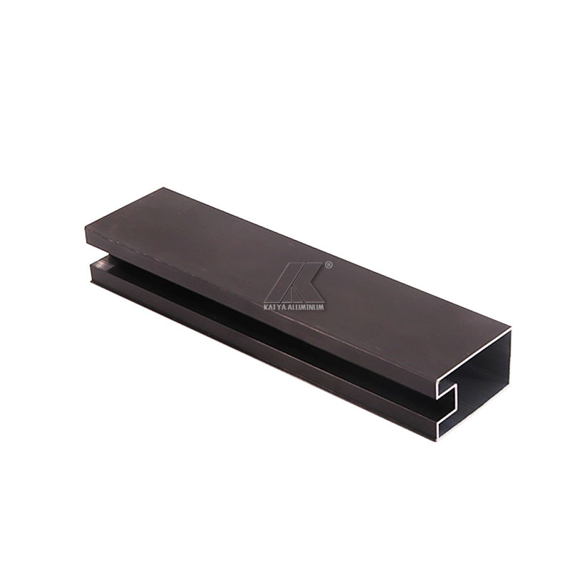 Powder Coating Extruded Wardrobe Aluminium Profile For Sliding Closet Door Frame